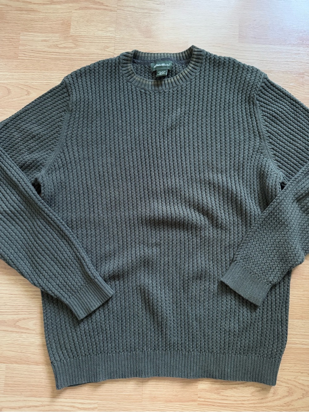 VTG Eddie Bauer Shaker Rib Cotton Sweater XLT XL